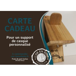 Carte cadeau pour un support de casque personnalisable