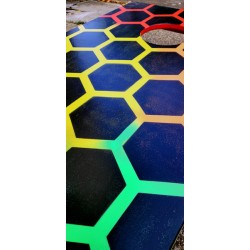 Planche Corn hole motif hexagones
