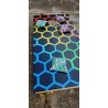 Planche Corn hole motif hexagones