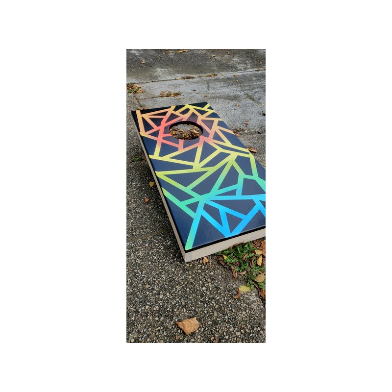 Planche Corn hole XS motif géométrique