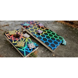 Planche Corn hole XS motif géométrique