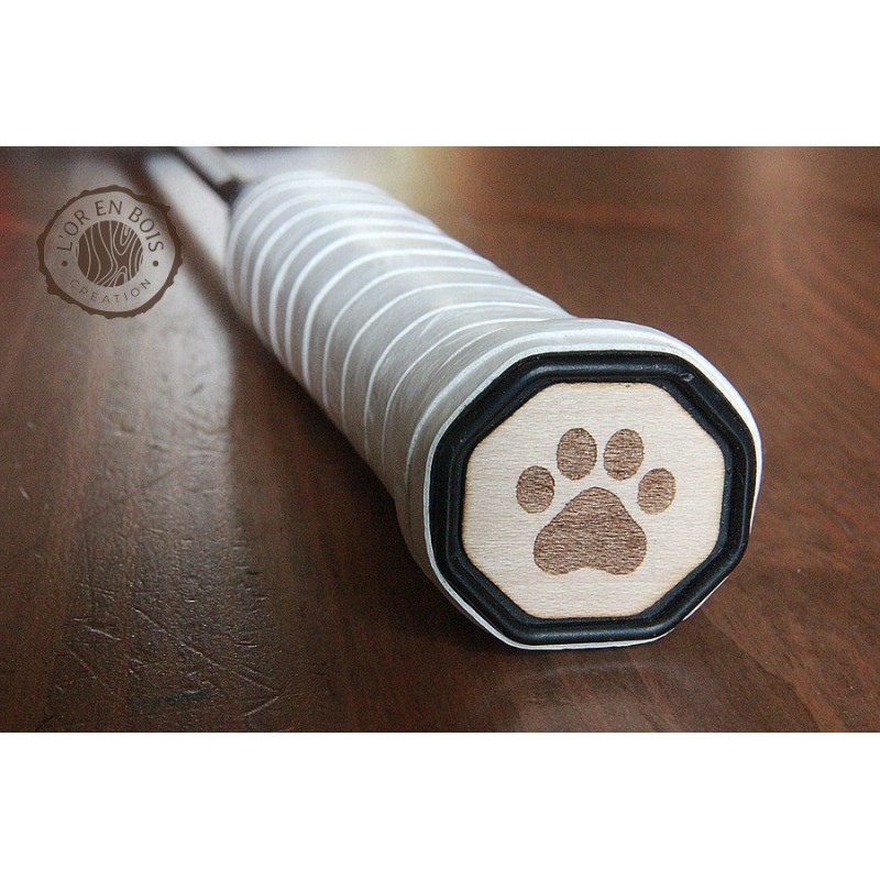 Sticker manche raquette patte chat