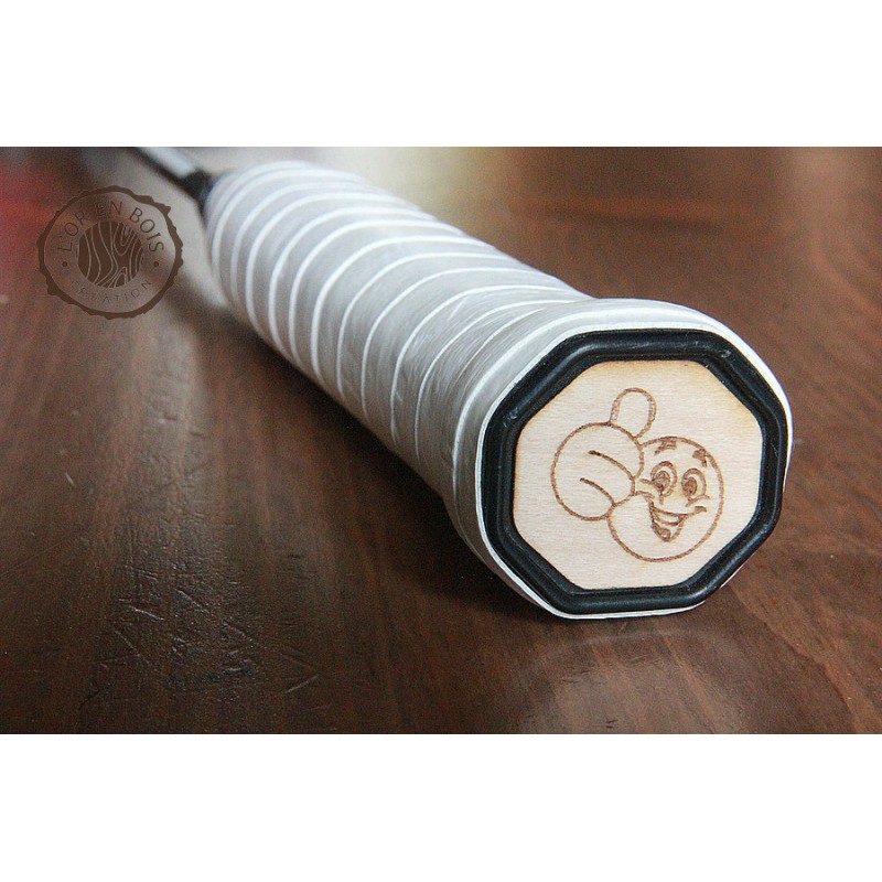 Sticker manche raquette smiley like