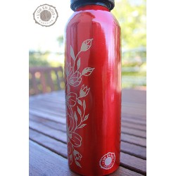 Gourde alu papillons/fleurs