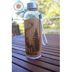 Gourde transparente + bois - cerf