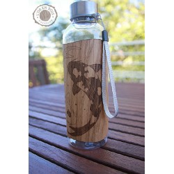 Gourde transparente + bois - carpe koï