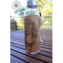 Gourde transparente + bois - arbre de vie
