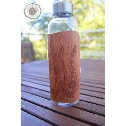 Gourde transparente + bois - licorne