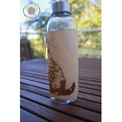 Gourde transparente + bois - chat