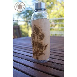 Gourde transparente + bois - tournesol