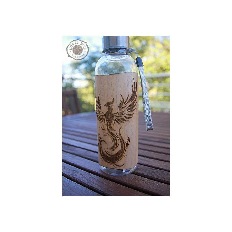 Gourde transparente + bois - phoenix