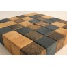 Tableau géométrique cubes chêne