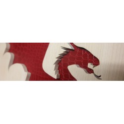 Tableau déco dragon écaille rouge